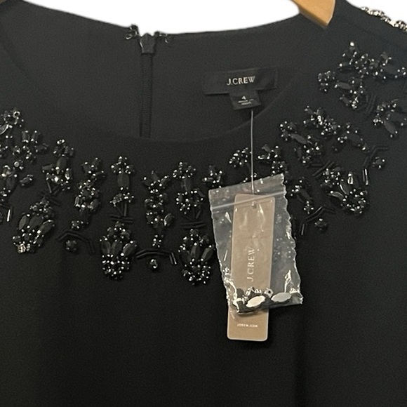 NWT J. Crew Embellished Black Shift Dress Sz 4 - Picture 10 of 11